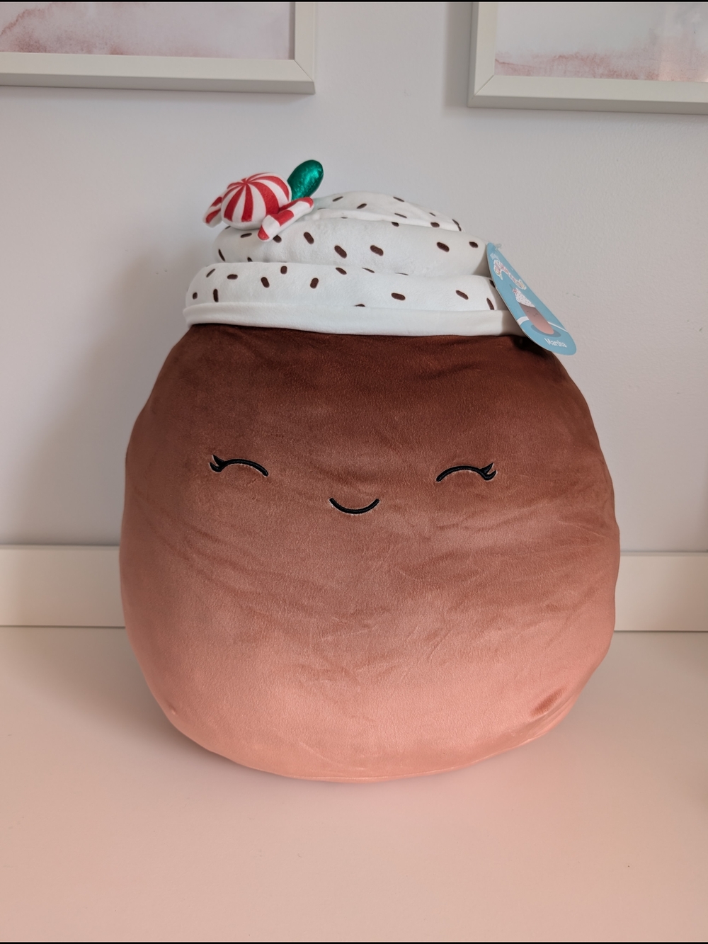 NWT Squishmallows Holiday Marsha The Peppermint Latte Plush 16 Inches